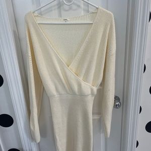 Tularosa cream sweater dress
